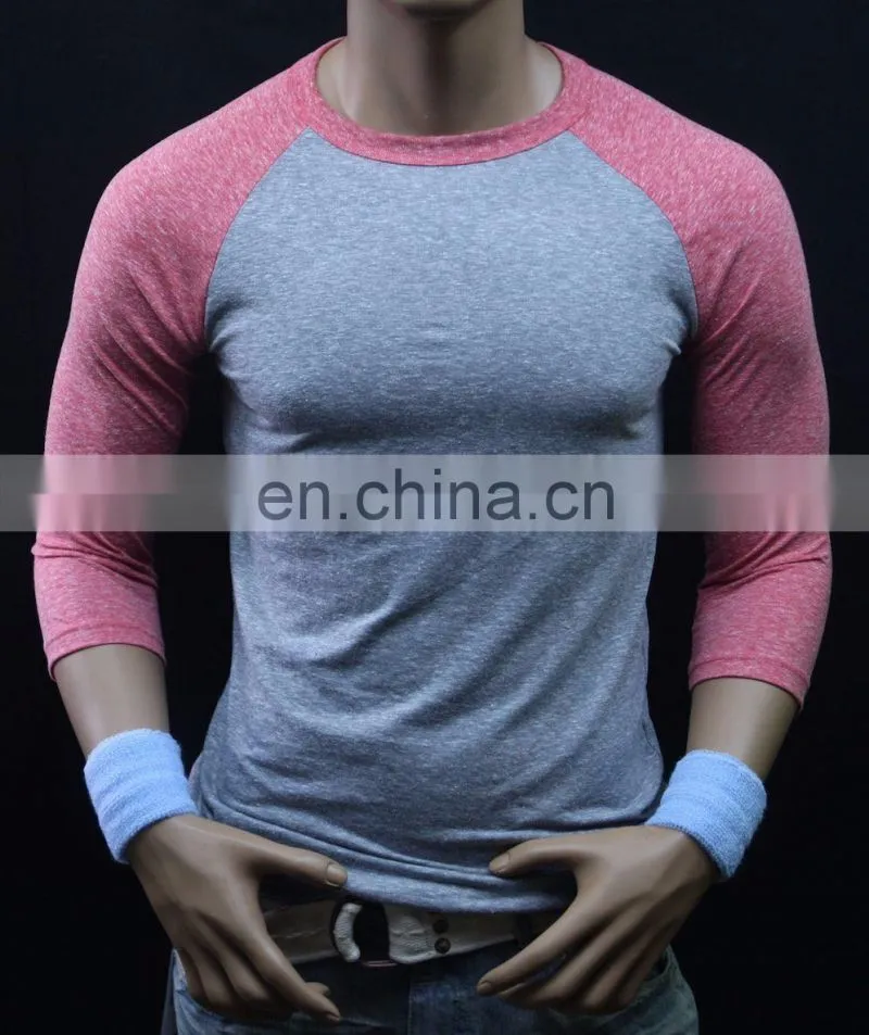 Men 3/4 Sleeve Baseball T Shirts Fitted Soft Raglan Casual Plain Slim Fit Tee-customise tshirt-summer wear tshirt