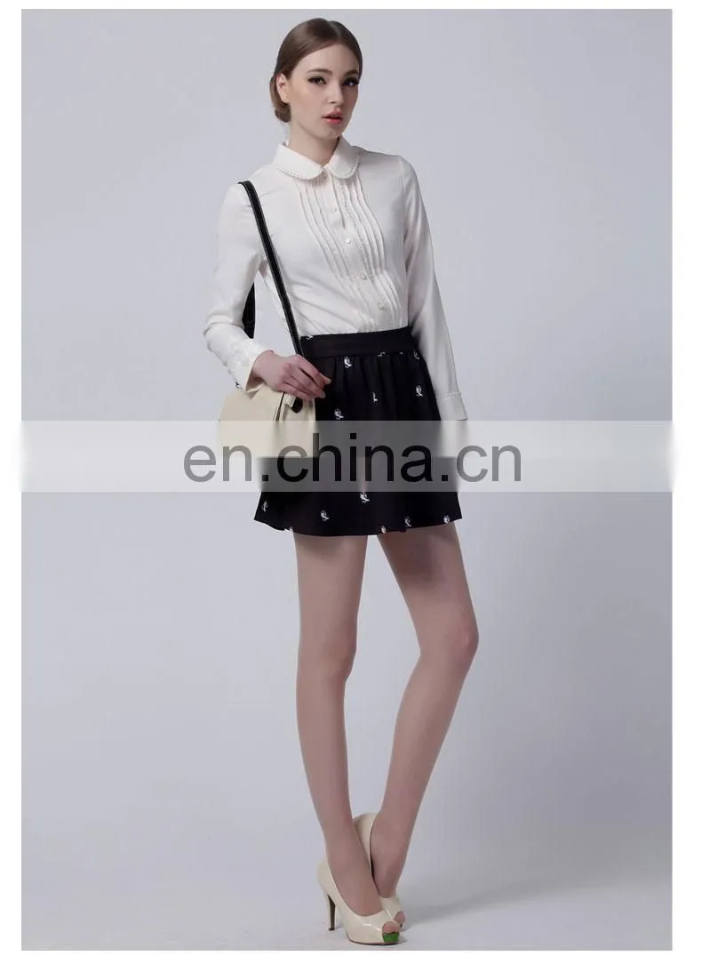 2014 summer new collection european printed A-shape mature women short skirt