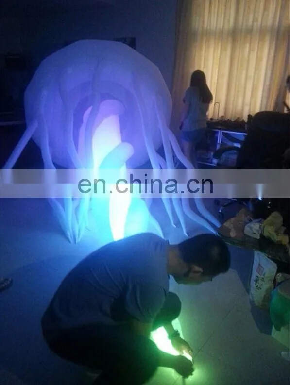 Purple inflatable jellyfish scaleph LED light, decoration for trade show