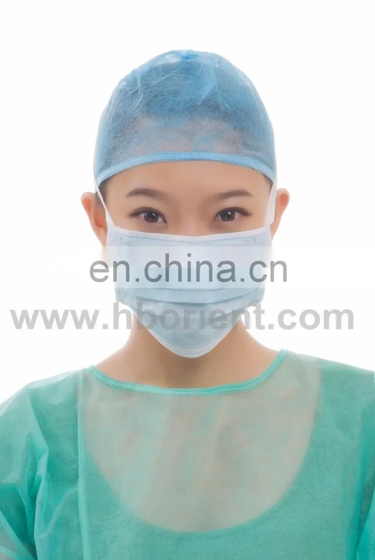 Surgical splash proof 3ply personal protective face mask with tie on