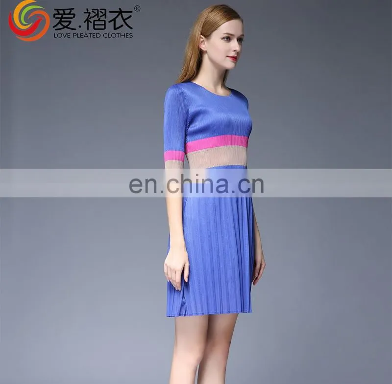 Short Sleeve Mix Color Summer One Piece Girls Dress For Girls