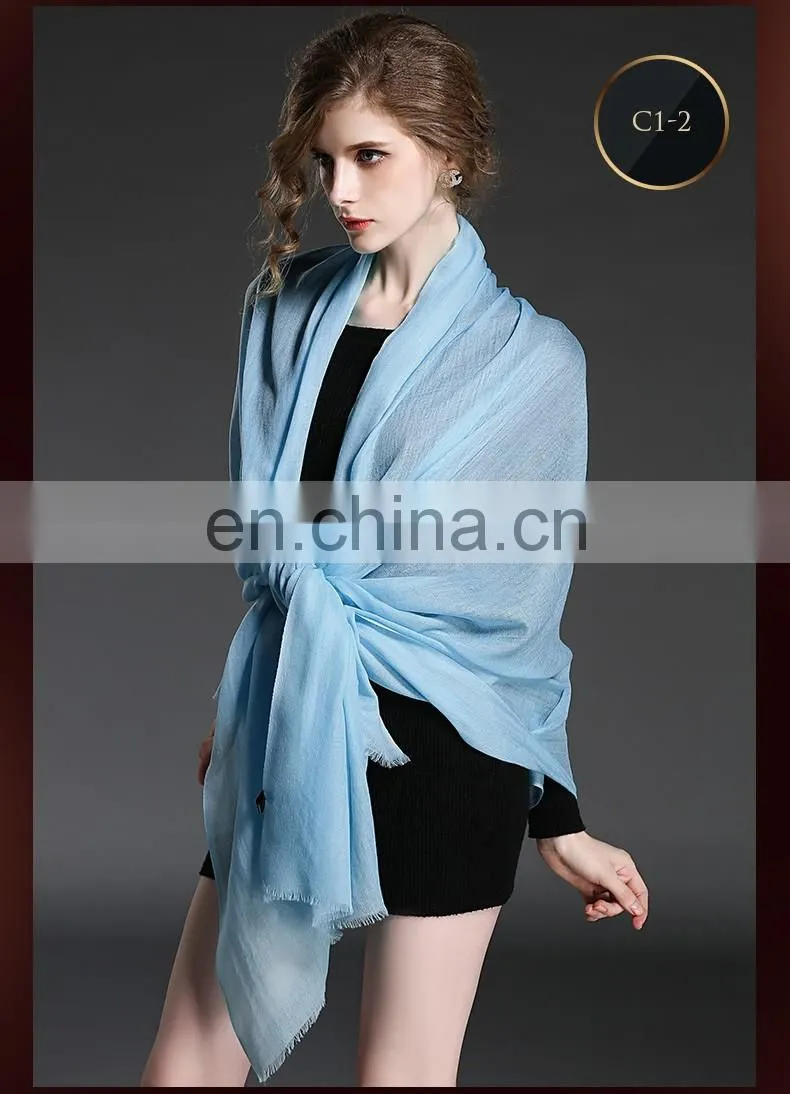 Pure color cashmere scarf shawl for women