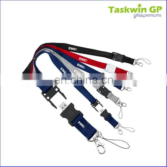 promotional lanyard /led lanyard neck strap usb flash drive