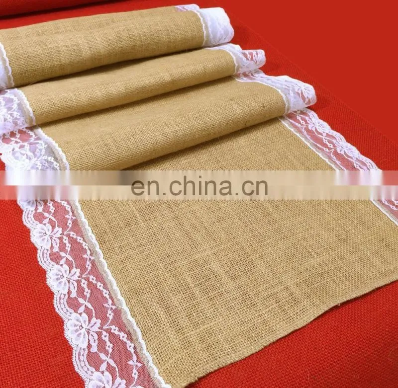 Lace Rustic Country Wedding Decorations Centrepiece Hessian Burlap Table Runner