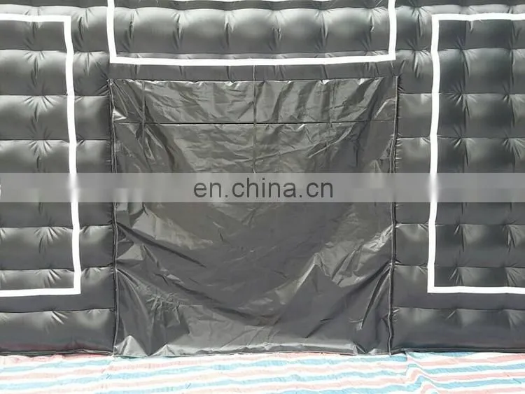 Commercial Black Portable Inflatable Tube Kiosk Blow up Booth Inflatable Cube Party Tent