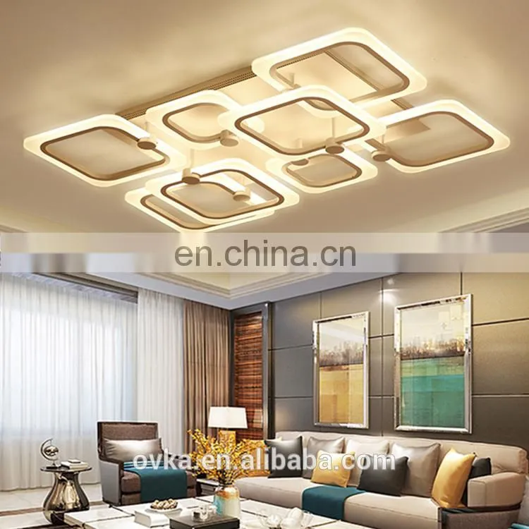 High quality acrylic ceiling lamp creative square living room lamp