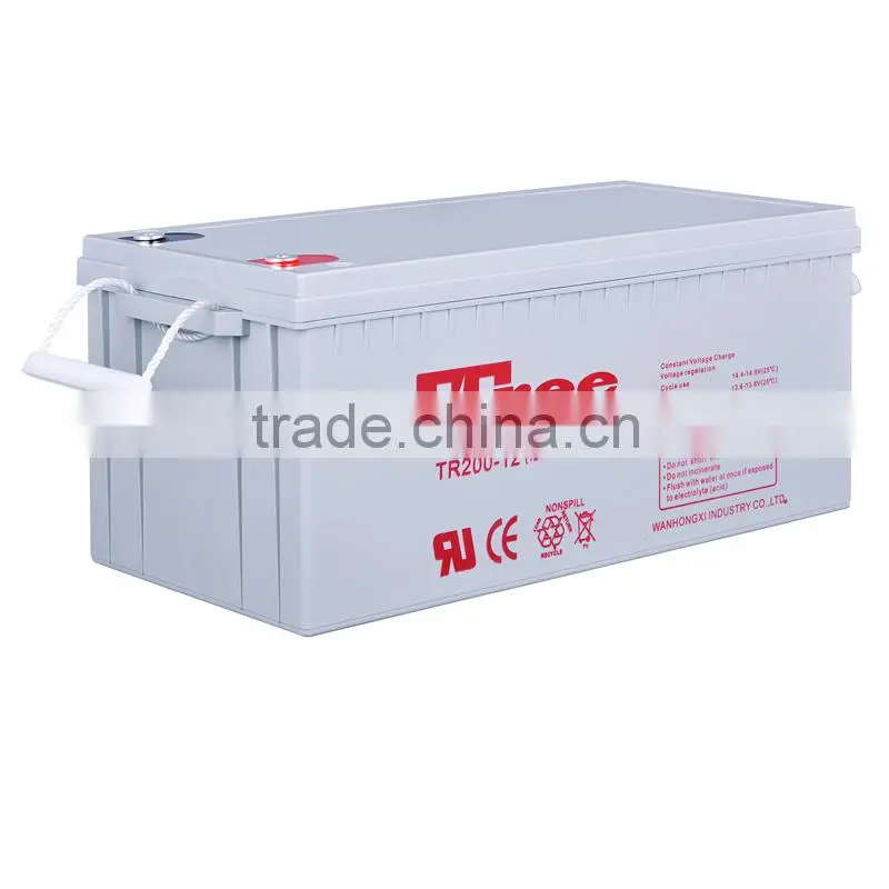 3 years warranty 12v 200ah agm battery sla solar battery 200a