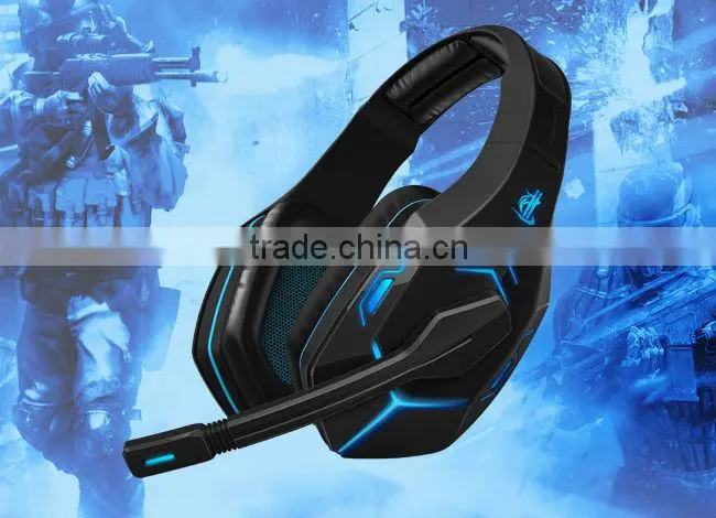 Promotional stereo fancy stereo cheap private mould patent laser glowing gaming headsets