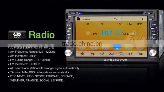 Erisin ES7610M 6.2" 2 Din Autoradio DVD GPS with SWC Bluetooth