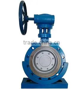 High performance 10 inch flange connection worn gear operated metal hard sealing butterfly valve