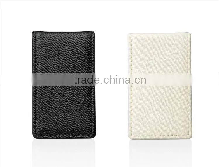 Saffiano leather magnetic money clip holder cash clip with hidden magnetic