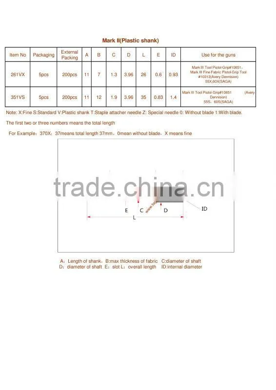 Ruifeng Brand All Steel 37mm Standard Tag Gun Needles Standard All Steel Tagging Gun Needles MOQ 100Pieces Warranty 3 Months