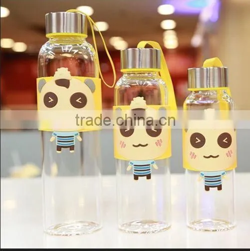 Customized advertising gift cup glass sports cup lid creative portable leak-resistant readily cup transparent