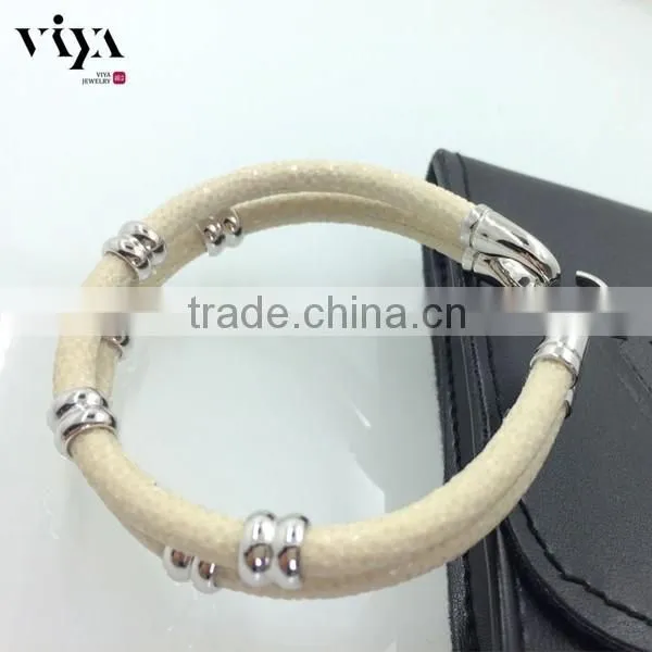 2016 New Trendy Most Popular Wholesale New Year's Gift Item Luxury Stingray Leather Bracelet For Men
