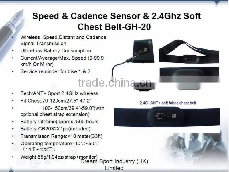 High Performance New Arrival ANT+SPORT GH20 heart belt,heart rate belt,heart rate monitor chest belt