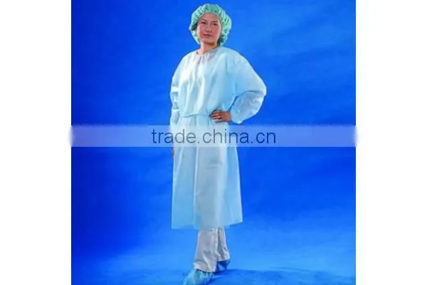 Surgical surgeon medical gown Disposable PP green isolation gown knitted cuff