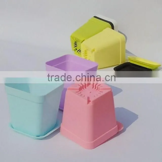 plastic cheap flower pots with trays