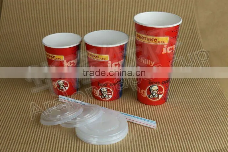 Pepsi Cola cold drink paper cups with lid