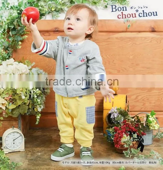 2016 Japanese wholesale products cute baby boy cardigan outfits infant wear children garment toddlers kids clothing