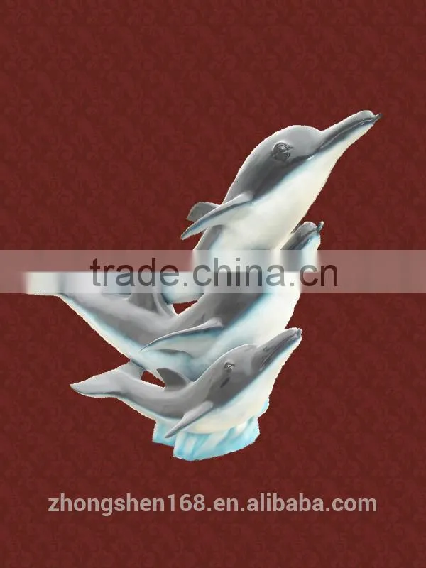 Guangzhou manufacturers custom metal stainless steel/copper dolphin sculpture hotel/square/store/community