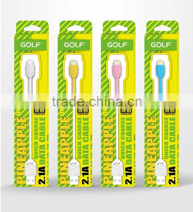 GOLF 2.1A Pineapple Series usb cable for iphone5/5s/5c 1m quick charge and data pinepple cable for iphone 6/6s/6plus