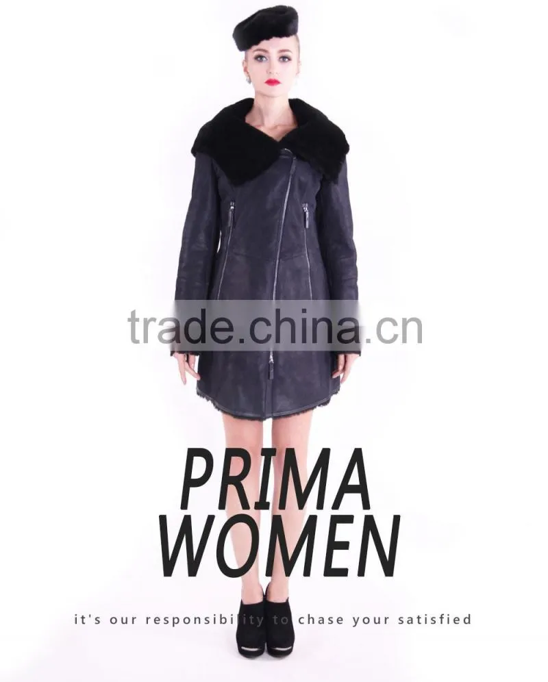 New Design Used Long Winter Women Coat With Medium Length Wool Fur
