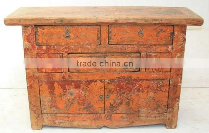 antique three Drawer Two Door Cabinet