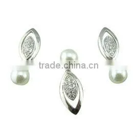 Bridal fashion jewelry set pearl setting jewellery designs