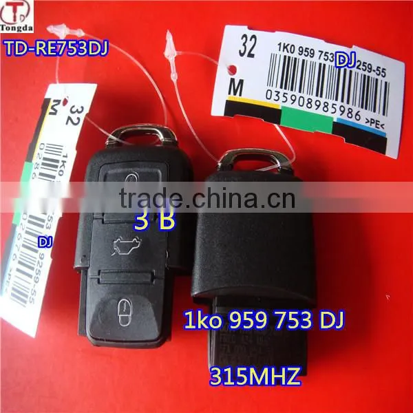 Tongda TD-RE753 DA,1JO 753DA V5 434mhz for VW 3 button remote control