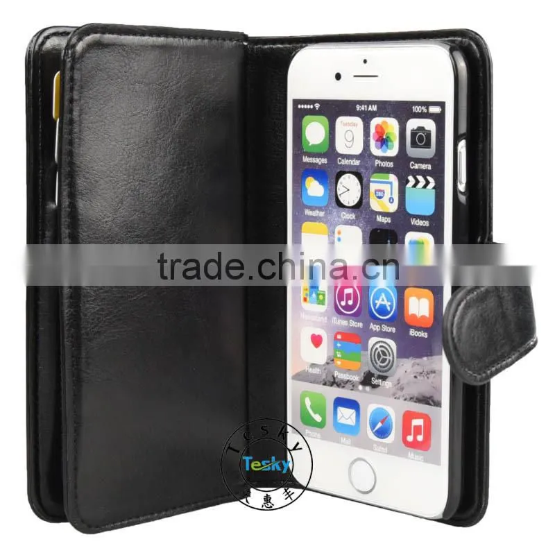 Wholesale high quality wallet leather case for iphone 6