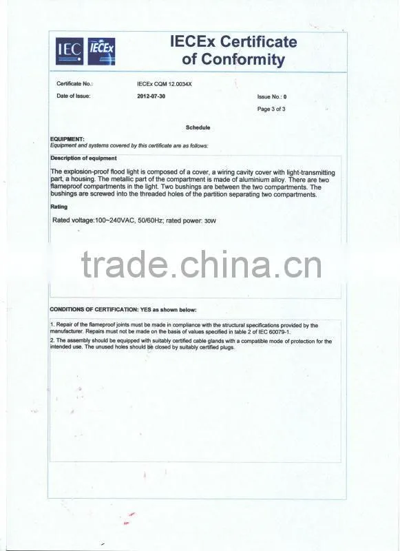 ATEX and IECEX Certificated 30w LED Explosion Proof Lighting Fixture For Terrible Location