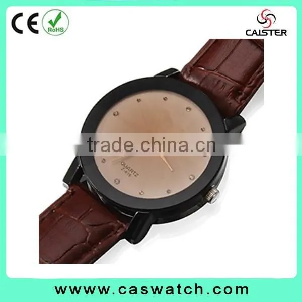 Hot fashion black case quartz watch, diamond simple watch face , shiny water resistant stainless steel back watch reloj