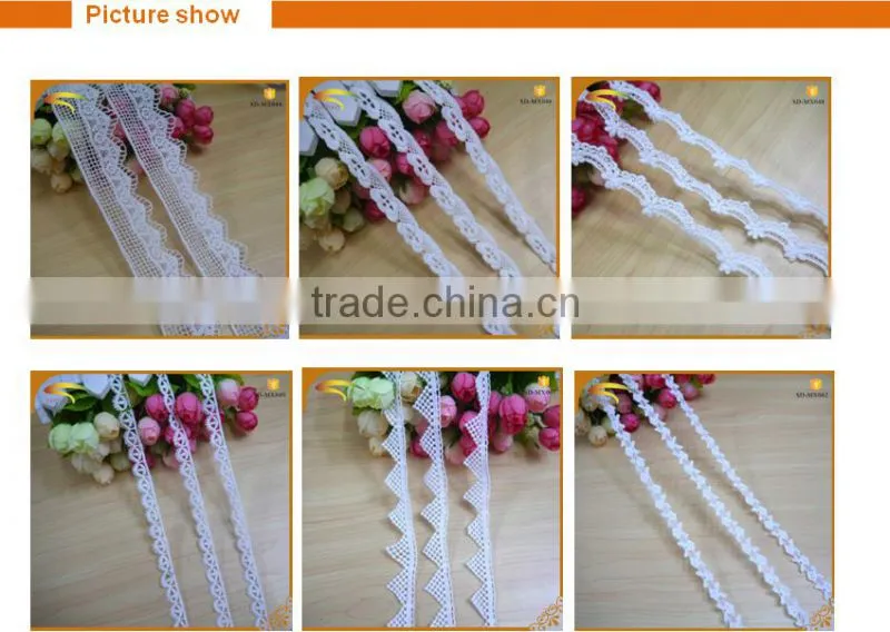 custom wholesale garment accessories white guipure dress polyester lace trim