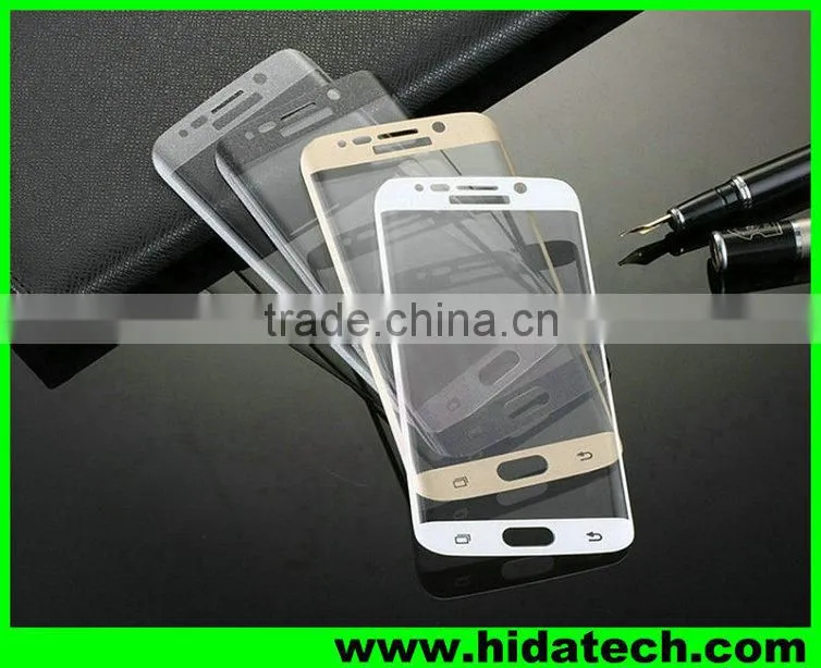 Best selling ultra thin full cover curved 3d tempered glass screen protector for Samsung S6 edge G925I