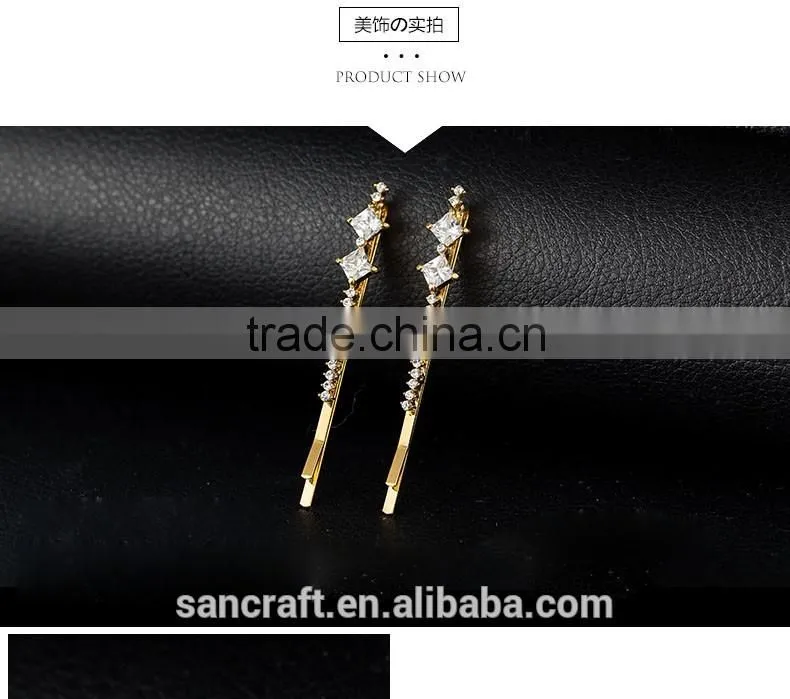 18k gold plated ladies fancy metal hair clips