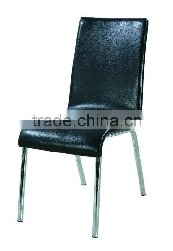 black PVC leather dining Chair