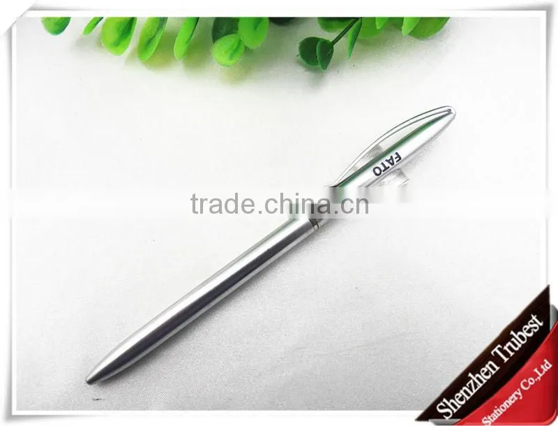 Silver metal ballpoint pen , slim silver pen