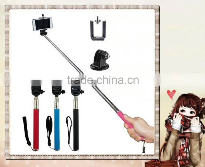 wirless Self-lock Extendable Monopod + Tripod Mount Adapter + Phone Clip Holder for Camera for iPhone Samsung Phone