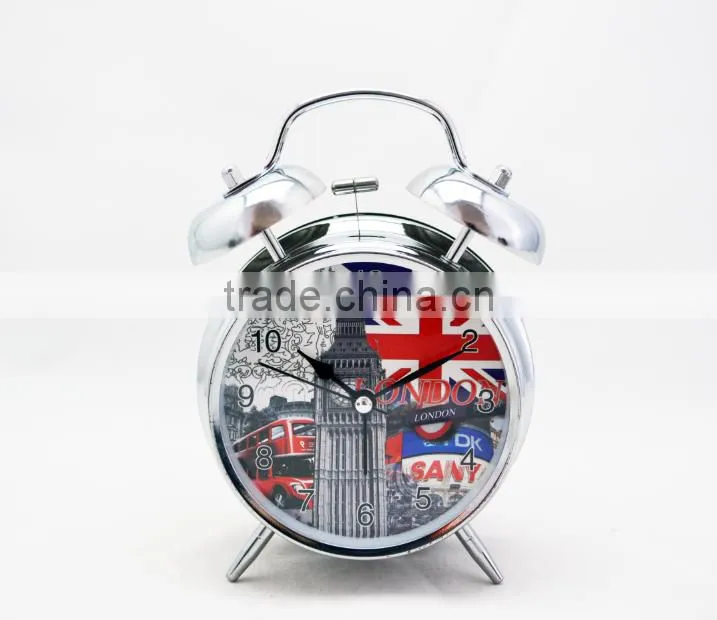 Metal quartz analog fashion paint 4 inch antique clock / Silent lazy alarm clock