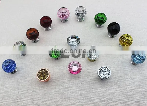 China Hotel & Home colored zinc alloy crystal drawer handles