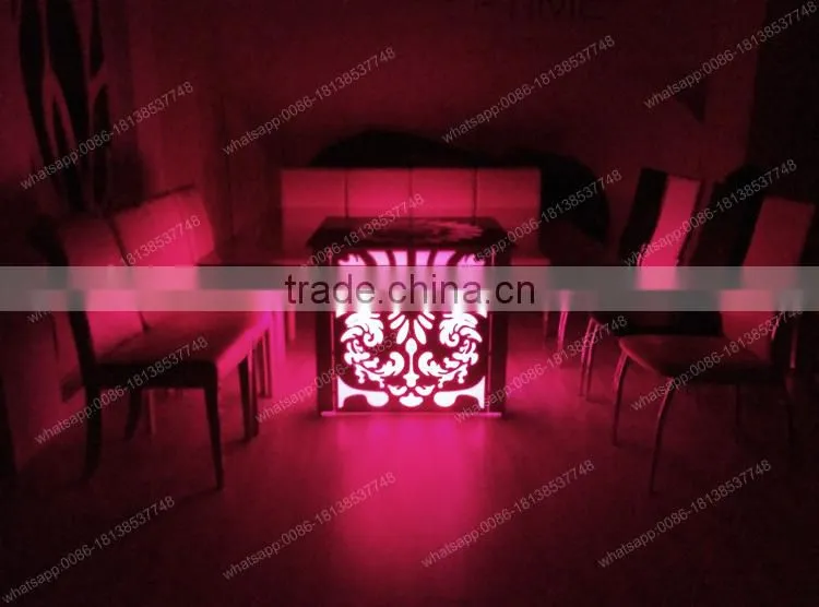 led tables have 16 colors and 12 seaters wedding table and chairs decoration