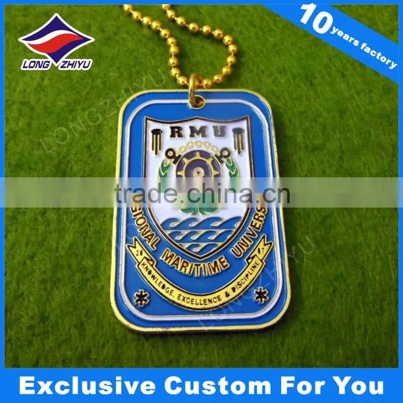 Zinc alloy wing shape antique silver finish tag/pendant/dog tag with nice chain