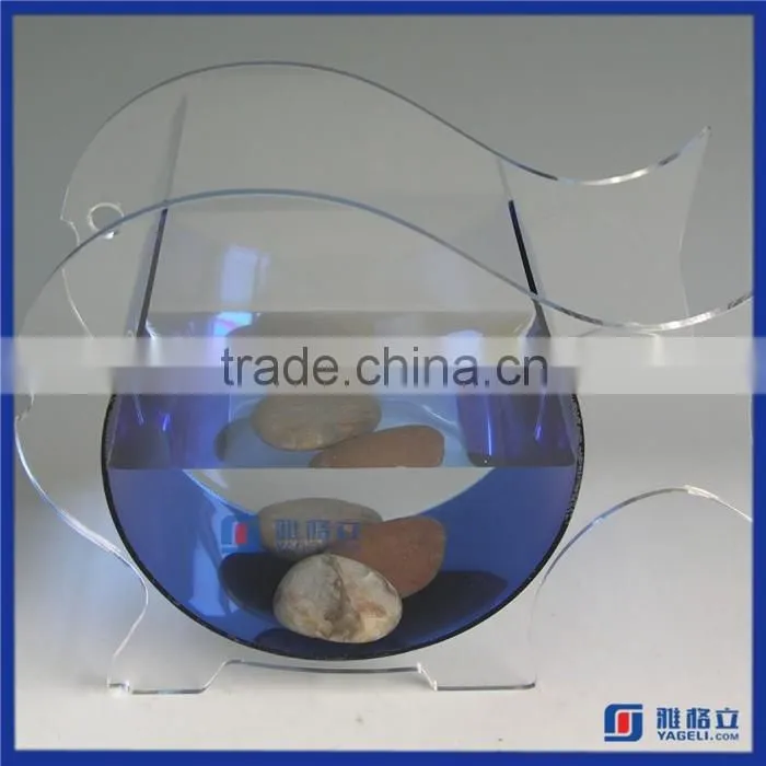 Manufacturer supplier fish shaped acrylic fish tank / plexiglass aquarium stand / pmma fish bowl stands