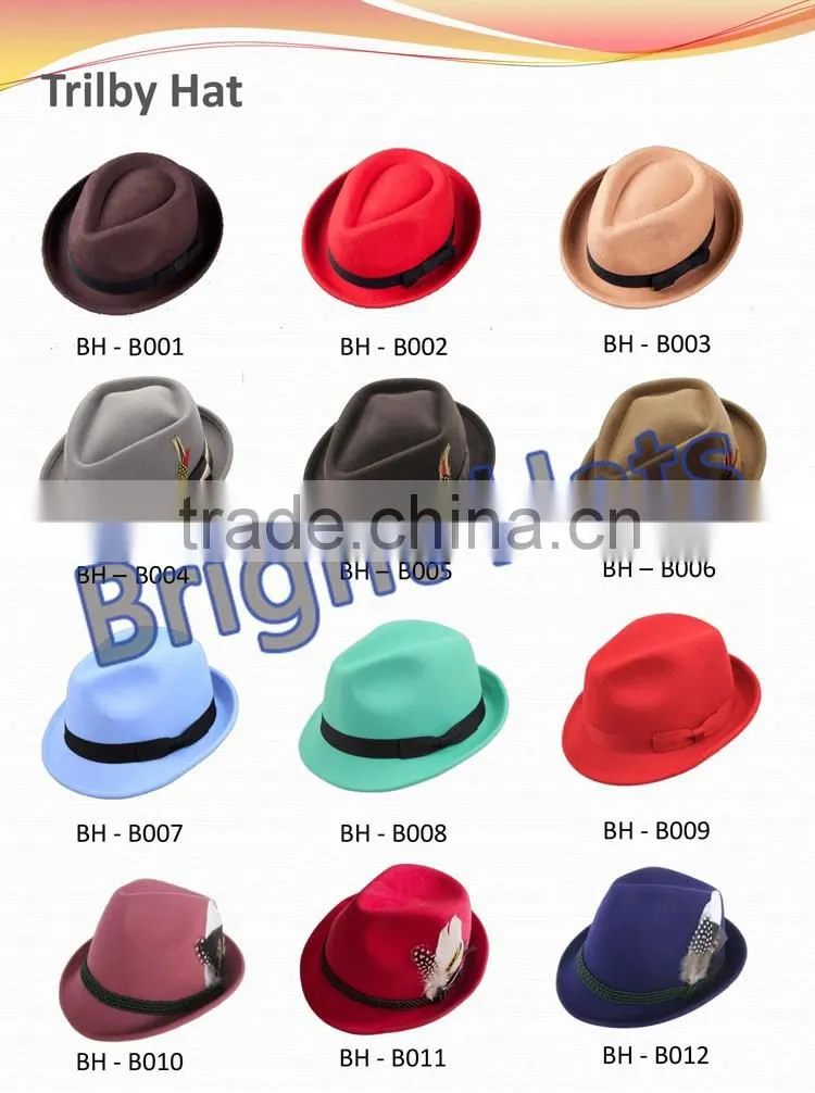Wool felt hat Fedora hat Cloche hat Bucket hat Floppy hat Cowboy hats Bowler hat Top hat Porkpie hat