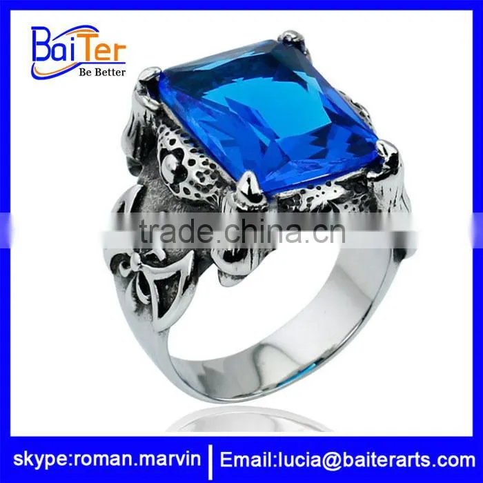 Popular antique titanium lion head ring , stainless steel ring with lion head
