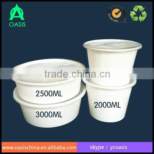 1750ml volume Disposable plastic round base food container