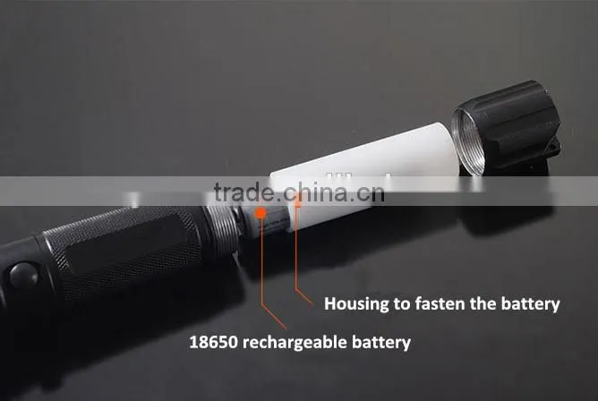 Three-speed police zoom rechargeable LED Flashlight
