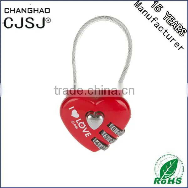 CJSJ Hot Sale Cute QQ Cable Padlock CH-QQ Combination Security Padlock