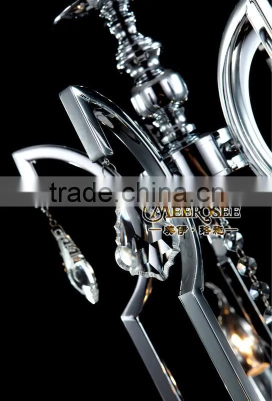 Contemporary Silver Chrome Crystal Chandelier Pendant Lamp 5 light Chandelier Crystal Light Fixture