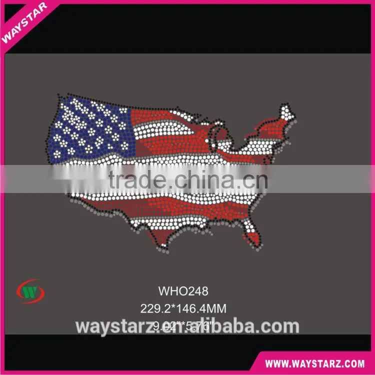 Special Amercan Flag Rhinestone Iron On Transer